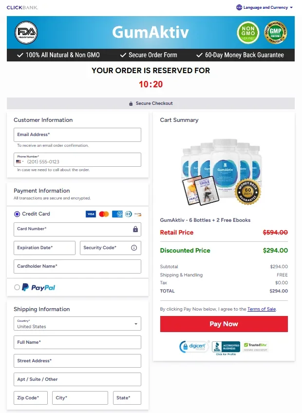 GumAktiv Order Form